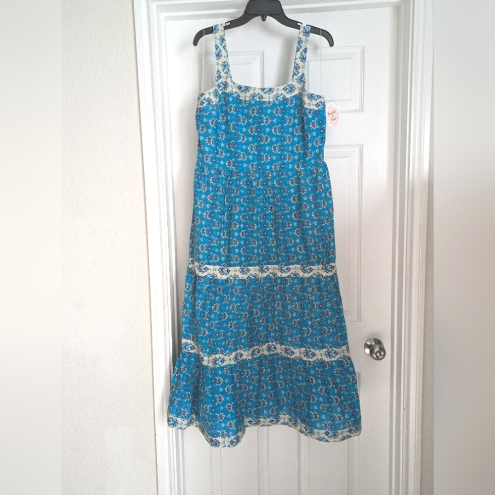 Harlow and Rose XL sundress turquoise print